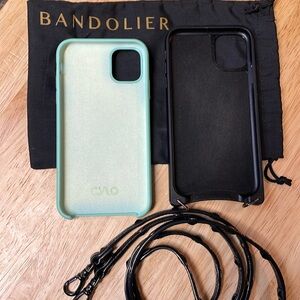 Bandolier case (no strap)+xtra case w/ popsocket for iPhone 11+denim sling case